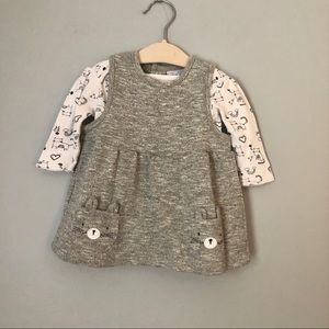 Gray Baby Girl Outfit 6-9